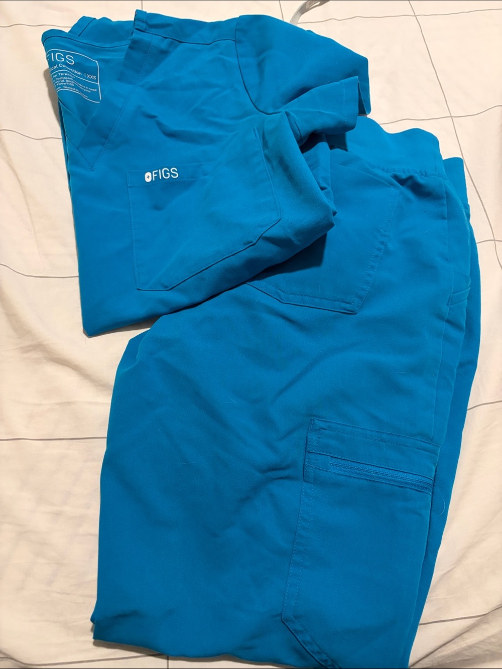 Figs Womens Teal Cargo Pants